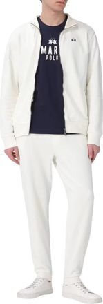 La Martina Sweaters White - Heren - Trainingspakken - Wit - L - Katoen - Fitness