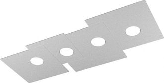 Top-Light Top-light - Toplight Plafoniera da soffitto rettangolare 4 luci Plate con attacco GX53, struttura colore grigio, design moderno 86x37x3cm