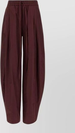 Andamane drawstring waistband pleated taffeta pants