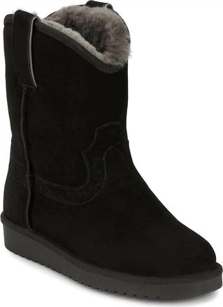 Justin Womens Heidi Suede Shearling Boots In Black