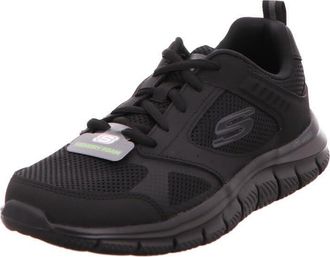 Skechers Mens Track Syntac Sneaker, Black Leather/Mesh/Black Trim, 8 UK