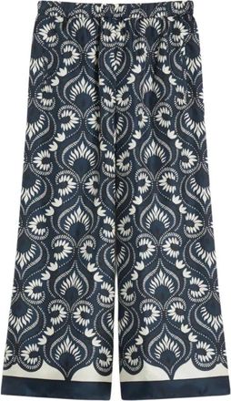 Max Mara Wide Broeken - Dames - Wijde Broeken - Blauw - L - Broeken