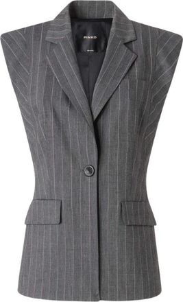 Pinko Genista Vest - Dames - Bodywarmers - Grijs - M - Wol - Jassen