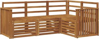 vidaXL Conjunto De Sof&aacute;s De Exterior 4 Uds. Natural Poli&eacute;ster Vidaxl