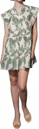 Greylin Womens Briar Tiered Embroidered Shift Mini Dress In Green