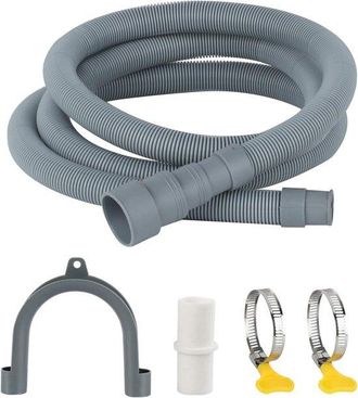 OEM Extensi&oacute;n Universal Para Manguera De Desag&uuml;e - 1 M X 30 Mm - Apta Para Lavadoras Y Lavavajillas - Incluye Acoplamiento Y Kit De Montaje - Gris