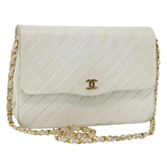 Chanel Pre-owned Cross Body Bags, female, White, Size: ONE SIZE Pre-owned Vintage Shoulder Bag
