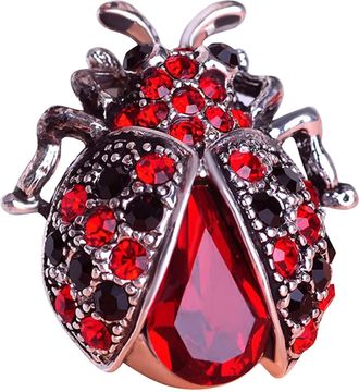 Generic Red Crystal Ladybug Coccinella Brooch Pin for Women s Fashion Book