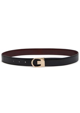 Saint Laurent Reversible Logo-engraved Leather Belt - Black - 90 (UK14/ L)