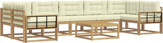 vidaXL Conjunto De Sof&aacute;s De Exterior 6 Uds. Blanco Y Crema Vidaxl