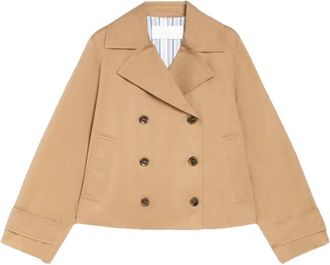iBlues Iblmaroso Double-breasted Jacket - Dames - Blazers - Beige - M - Katoen - Jassen