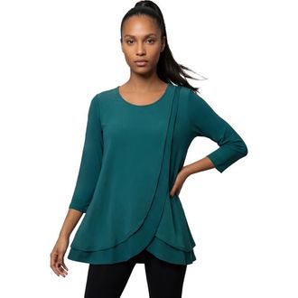 Jessica London Double-Layer High-Low Tunic in Mystic Pine at Nordstrom, Size 12