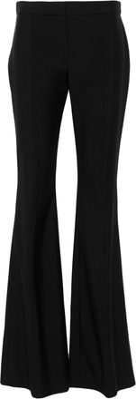 Alexander McQueen flared trousers - women - Cupro/Wool - 42 - Black
