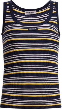 Miu Miu Cotton Tank Top With Logo