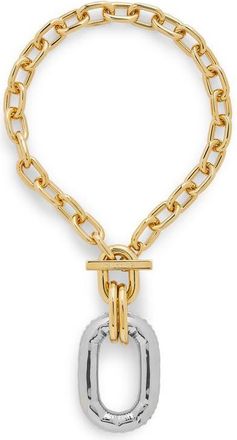 Paco Rabanne 2-Tone XL Link Necklace in M715 Gold/Silver at Nordstrom