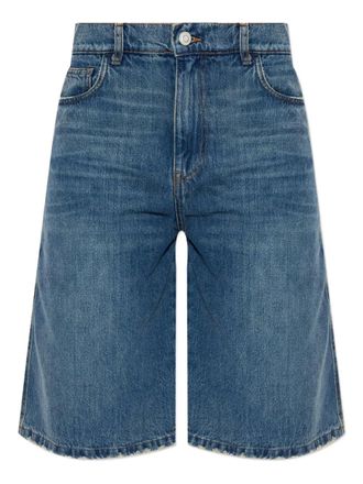 Coperni logo-belt shorts - women - Cotton - S - Blue