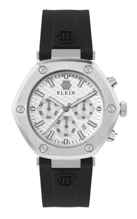 Philipp Plein The Hexagon Chrono Mens Black Watch PWZBA0123 Silicone - One Size