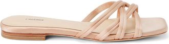 L'agence Womens Abelle Satin Flat Sandal In Dusty Pink Satin