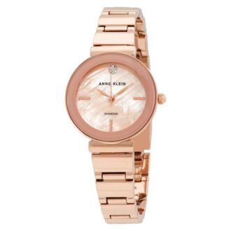 Anne Klein Womens Accented Rose gold Dial Watch