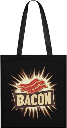 Generic Bacon Womens Tote Casual Shopping Bag Lightweight Shoulder Bags Hobos Handbag for Work Travel Daily 35x40cm