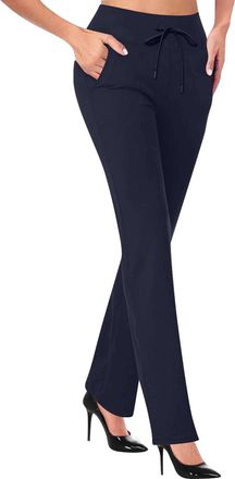 Generic Sports Leggings Women Plus Size with Pocket - Flared Leggings Women Long Pockets - Flare Legging with Yoga Pants Walking Trousers Comfy Workout Busine