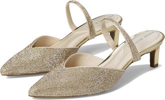 Anne Klein Idina-C High Womens Heels Gold Crystal : 8.5 M, Leather/Rubber/Suede