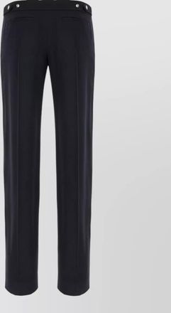 Alexander McQueen wool tailored trousers belt loops button detail