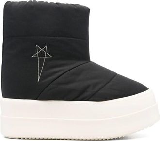 Rick Owens Gewatteerde Slip-On Flatform Schoenen - Dames - Winterlaarzen - Zwart - 40 EU - Katoen - Schoenen