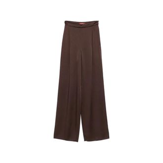 Max Mara Wide Trousers, female, Brown, Size: XS Wide Trousers
