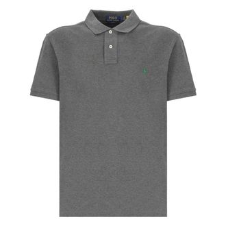 Ralph Lauren Tops, Heren, Grijs, M, Katoen, Polo met geborduurd logo