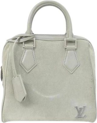 Louis Vuitton Pre-owned Illusion Speedy Cube Suede Boston Bag - Dames - Vintage Handtas - Grijs - ONE Size - Leer - Vintage