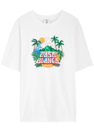 Casablanca Casablanca Logo Printed Cotton T-shirt - White - L