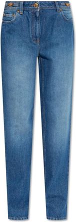 Versace Jeans met logo - Dames - Regular Fit Jeans - Blauw - W29 - Katoen - Jeans