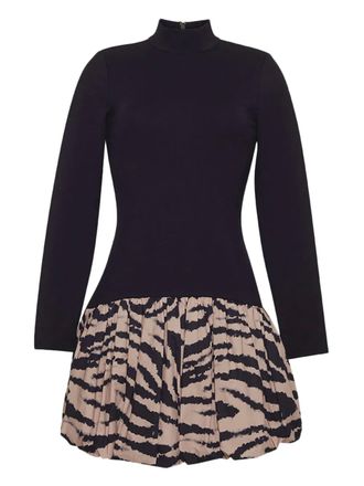 Cara Cara Issa zebra-print mini dress - Black