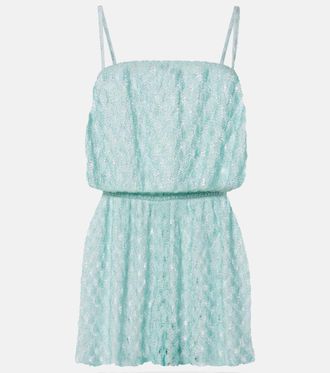 Missoni Open-knit lame romper