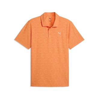 Puma Polo da golf MATTR Deco in jacquard da uomo, Abbigliamento, Arancione, XXL