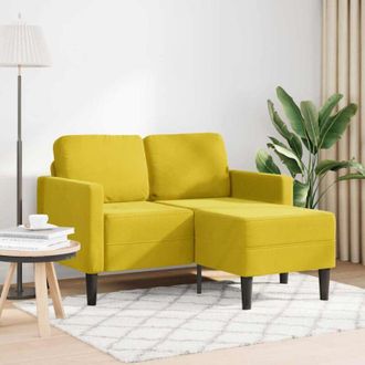 vidaXL Sof&aacute; 2 Plazas Con Chaise Longue En Forma L Amarillo 125 Cm Vidaxl