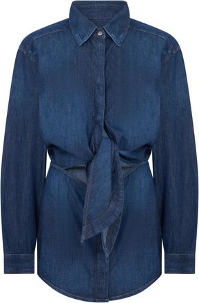 Diesel Denim Jas met Riem - Dames - Spijkeroverhemden - Blauw - S - Denim - Overhemden