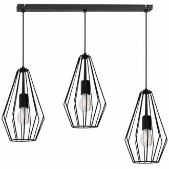 OEM L&aacute;mpara Colgante De Techo De Alambre Negro Diamond Loft