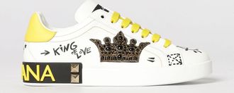 Dolce & Gabbana Sneakers Portofino Dolce & Gabbana in pelle con applicazioni e slogan