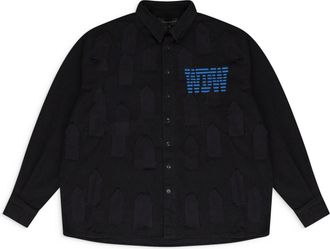 Who Decides War by Ev Bravado BLACK LINK WINDOW BUTTON-DOWN SHIRT