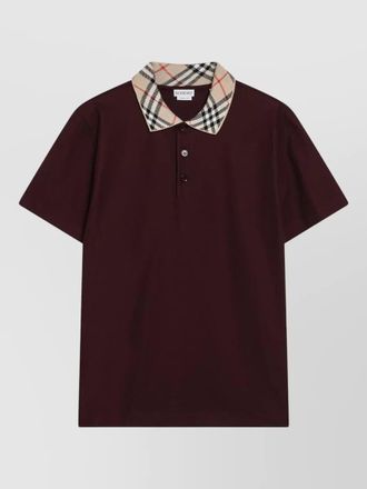 Burberry polo shirt checked collar short sleeves