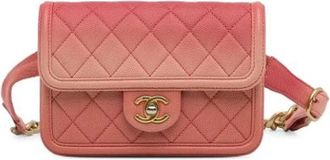 Chanel Pre-owned Sunset On The Sea Flap Bag - Dames - Vintage Heuptassen - Roze - ONE Size - Leer - Vintage