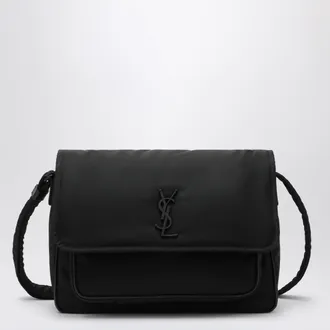 Saint Laurent Niki Black Recycled Nylon Messenger Bag