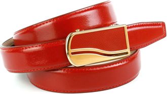 Anthoni Crown Lederg&uuml;rtel ANTHONI CROWN, Damen, Gr. 100, rot, Leder, unifarben, G&uuml;rtel Lederg&uuml;rtel, in schmaler Form mit Designer Schliesse