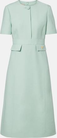 Valentino Garavani Vestido midi de Crepe Couture con VGold