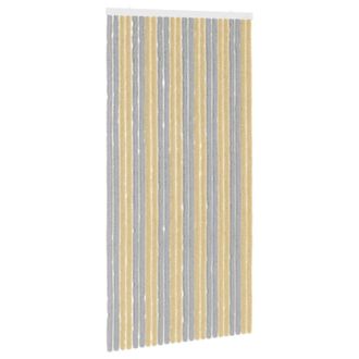 vidaXL Cortina De Insectos De Chenilla Gris Y Beige 100 X 200 Cm Vidaxl