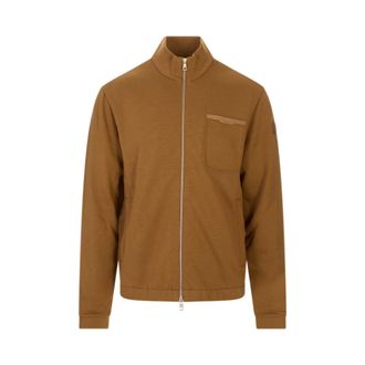 Moncler Zip-throughs, male, Brown, Size: L Zip-through Hoodie