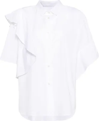 JNBY ruffled short-sleeve shirt - women - Cotton - L - White
