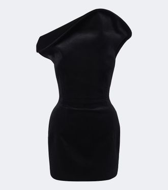 Magda Butrym Asymmetric cotton-blend velvet minidress